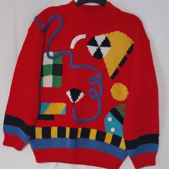 Colorful Geometric Pattern Sweater - Picture 4 of 5